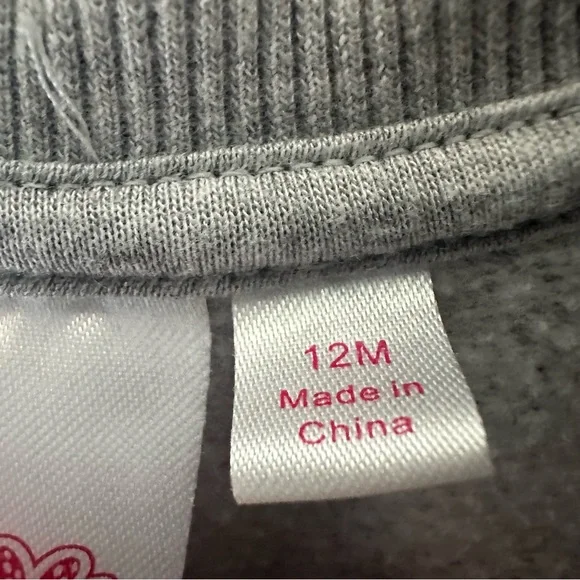 Disney Junior Minnie Mouse Gray Long Sleeved Sweater Dress Girls Size 12 Months - Picture 5 of 6